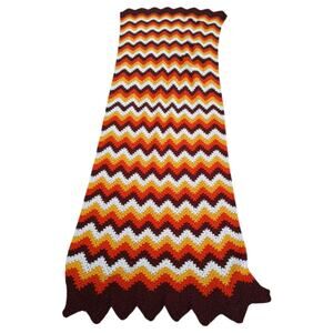 Handmade Chevron Fall Colors Granny Blanket Small Throw/lap Size